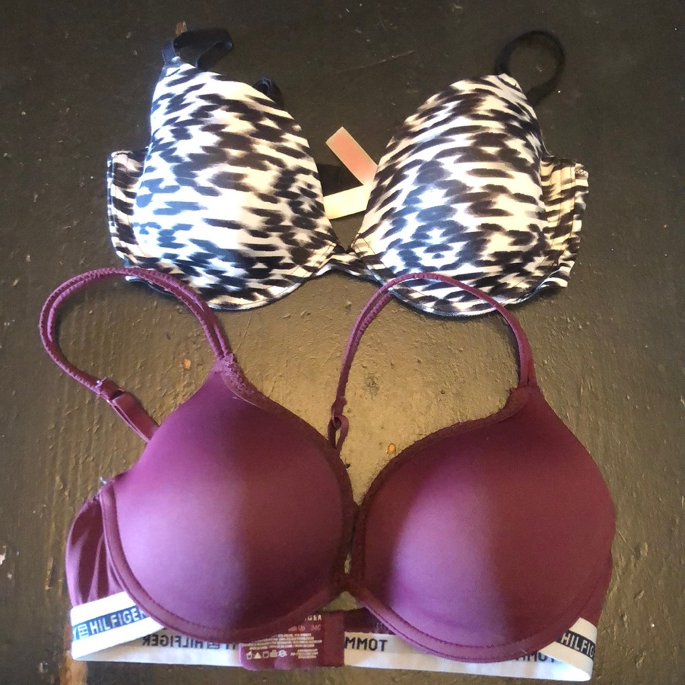 Tommy Hilfiger bra and Pink Victoria Secret bra
